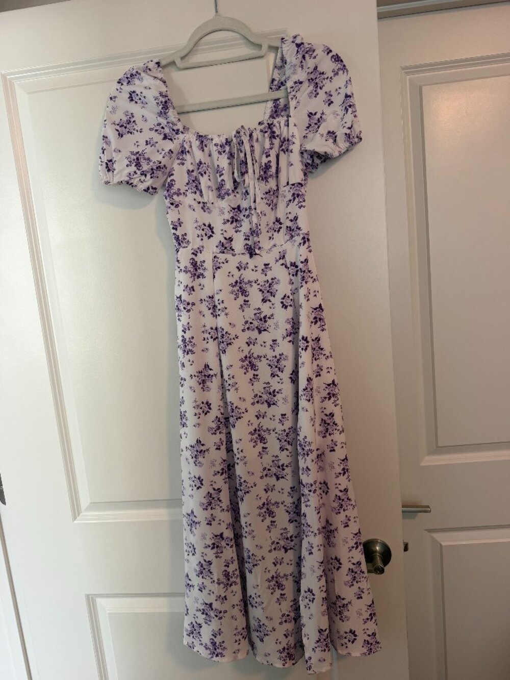 Purple Floral Midi Dress
